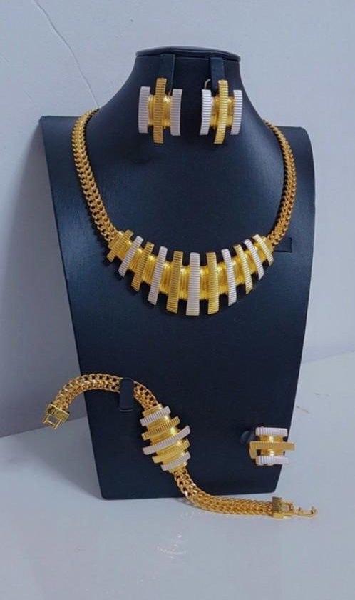 Luxury Gold & White Jewelry Set