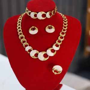 Luxury Gold & White Jewelry Set – Elegant & Timeless